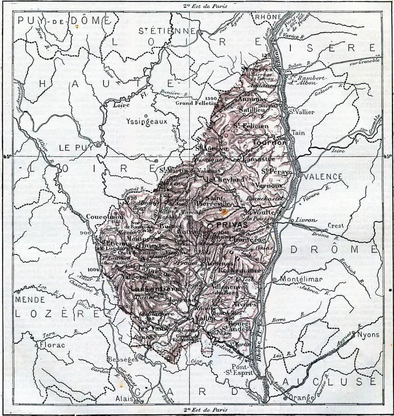 Map of Ardeche region